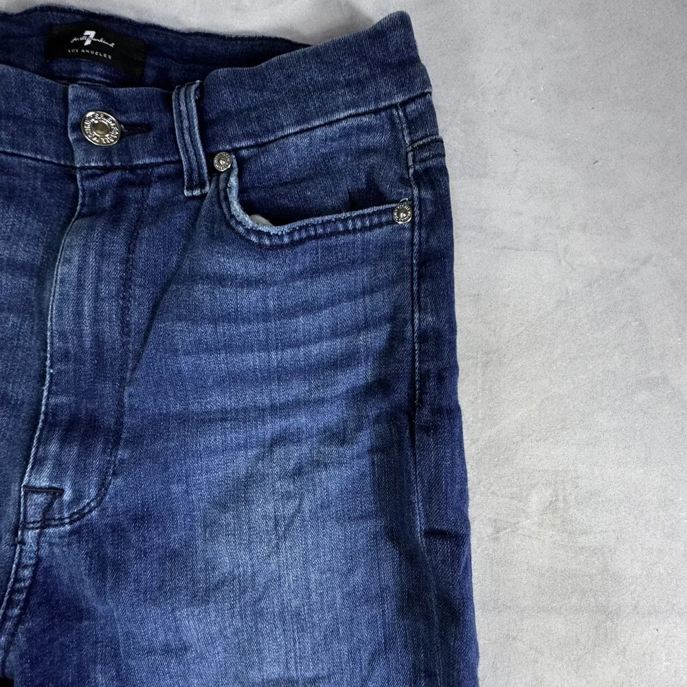 7 For All Mankind Womens Skinny Jeans Blue Denim Stretch 5 Pockets Outdoor 27